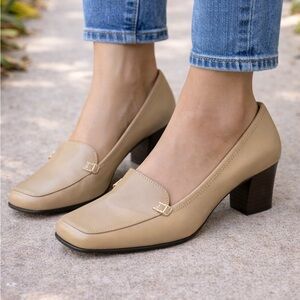 True Spirit by Easy Spirit Leather Heeled Loafers | Size 7 | NEW